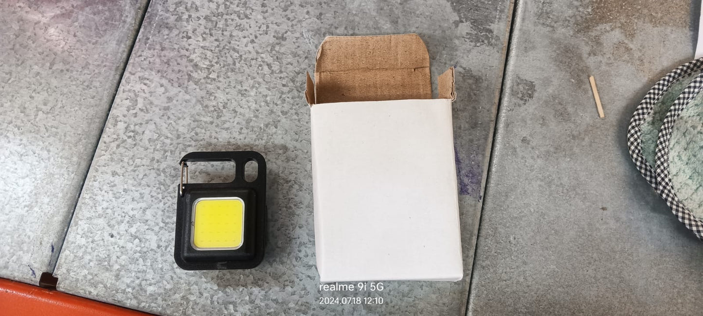 LED Battery Operated Keychain Flashlight Small Work Light with Folding Bracket Bottle Opener for Camping, Hiking, Emergency (1 Pc / MOQ :- 36 Pcs)