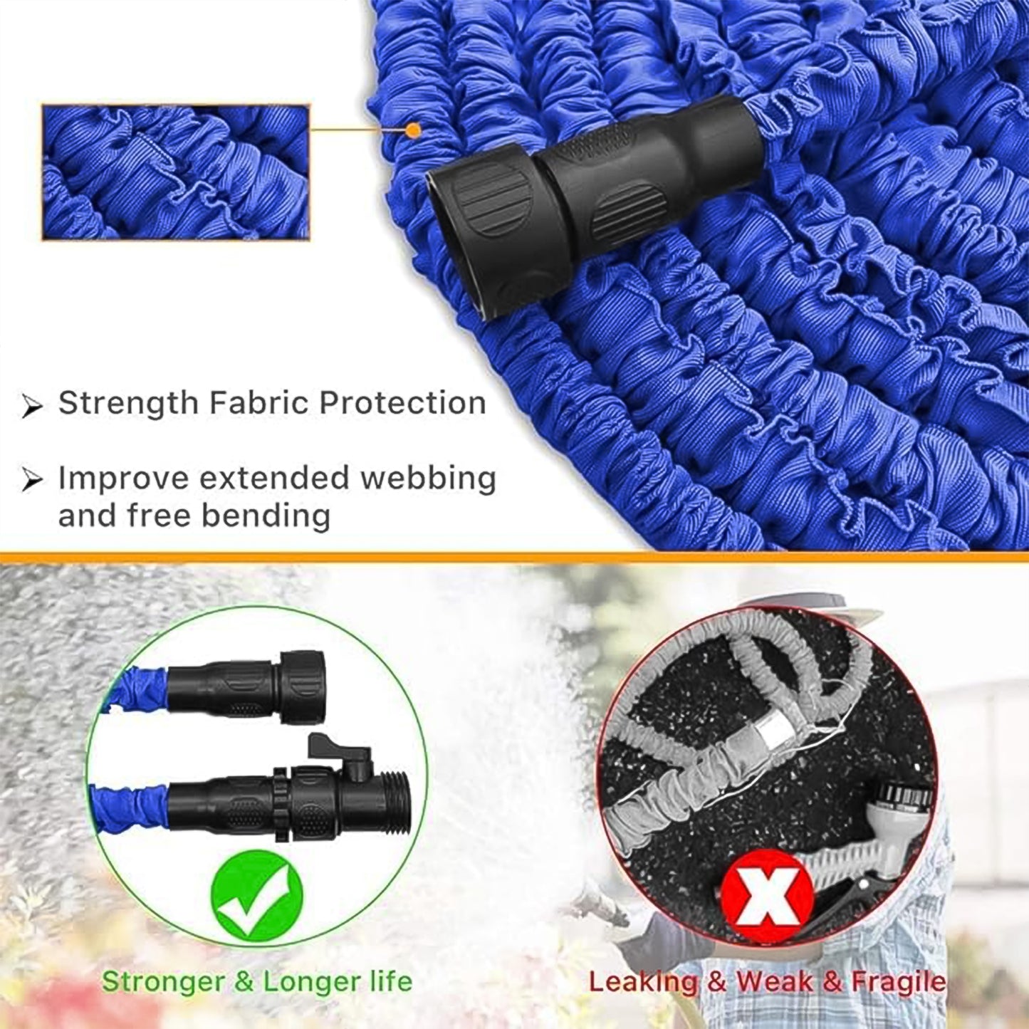 Expandable Magic Garden Hose With Spray Gun Approx 4 Metre Pipe (1 Set Mix Color)