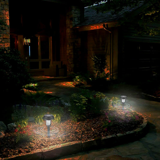 Garden Lighting Uv Led Solar Powered Led Mosquito Trap Bug Zapper (2 Pc)