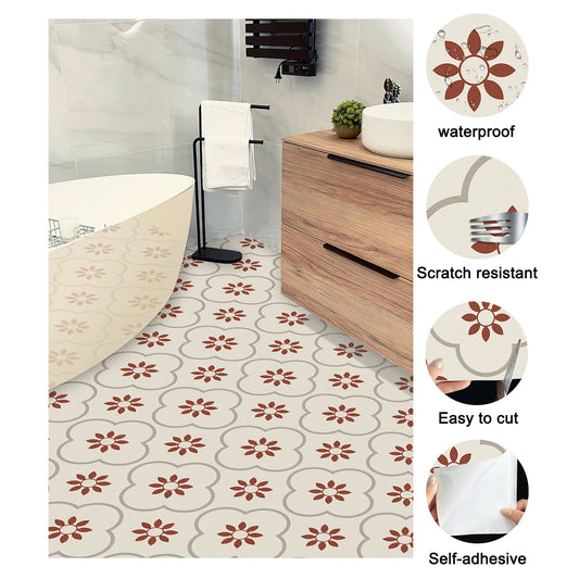 Peel And Stick Floor Tiles Kitchen Bathroom Backsplash Sticker Detachable Waterproof Diy Tile Stickers For Wall Decoration Tiles Home Decoration (8x8 Inch 1 Pc Tiles)