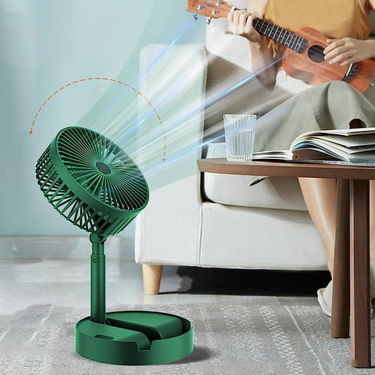 4642 Telescopic Electric Desktop Fan Height Adjustable Foldable Portable For Travelcarry Silent Table Top Personal Fan For Bedside Office Table (Battery Not Include)
