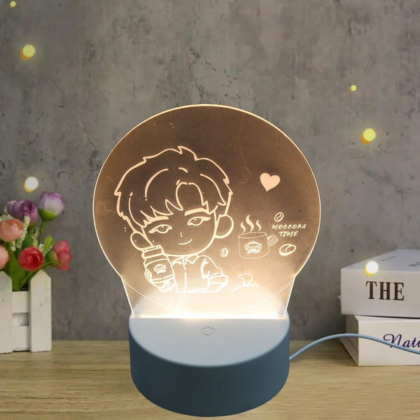 3D LED night light lamp for bedroom