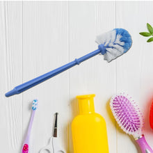 Round toilet brush with hockey stick handle