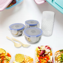 Compact Stainless Steel Airtight Lunch Box Set - 4 pcs (3 Leakproof Containers and 1 Bottle)