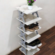 Narrow 6-layer shoe rack, foldable