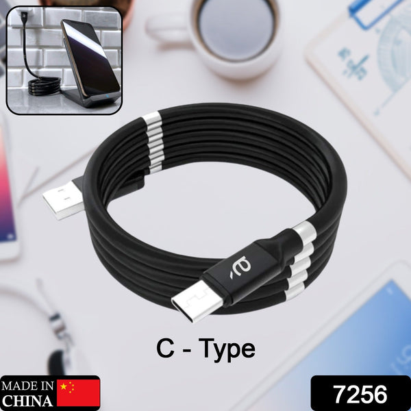 USB Cable, Charging Cable 3A Fast Charge and Sync Most Stunning Charging Cable, Magnetic Charging Cable Charging Cable for Phone (Compatible with (No More Messy Cables in Car & Home), (120 CM), ( Black), One Cable)