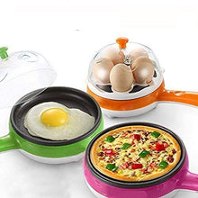 Multi functional Electric 2 in 1 Egg Frying Pan with Egg Boiler Machine Measuring Cup with Handle