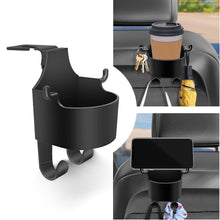 Car Headrest Backseat Organizer, 3 in 1 Automotive Cell Phone Drink cupholder Adapter with Headrest Hooks for Kids and Adults, Multifunctional Storage for Car Travel Accessories