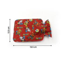 Small hot water heating pad for pain relief, rubber material.