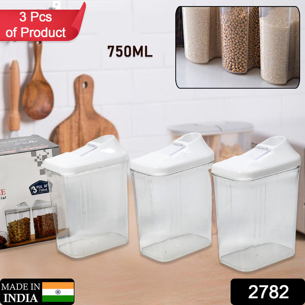 2782 Kitchen Storage Jars  Container Set 3pc  Transparent Jar Set For Home  Kitchen Use