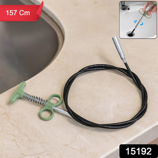 Flexible Spring Drain Cleaning Tool With Hand Grip (1 Pc  157 Cm)