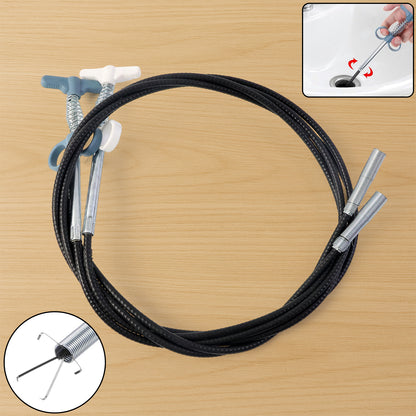 Flexible Spring Drain Cleaning Tool With Hand Grip (1 Pc  157 Cm)