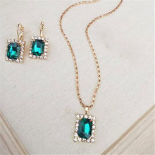 Stone Pendant Necklace Chain Set With Earrings (1 Set  Mix Color  Design)