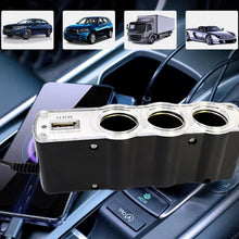 Triple 3 Way Car 12v Lighter Socket Splitter Usb Charger Power Adapter