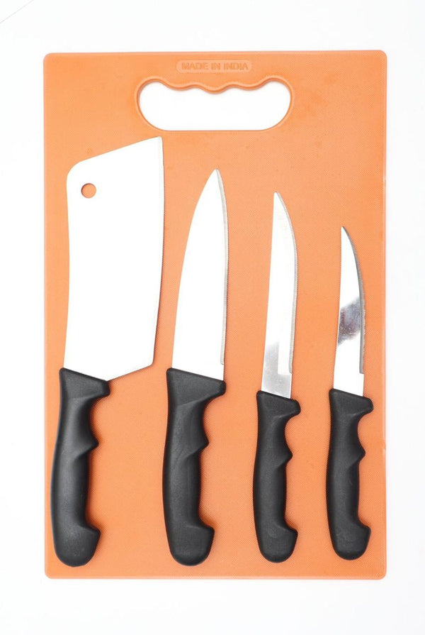 Chopping Board With Knife Set (Pack Of 5)