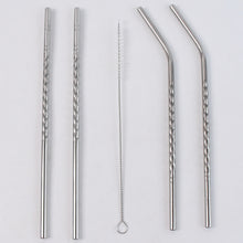 Reusable Stainless Steel Straws Set Of 5 (2 Straight Straws 2 Bent Straws 1 Brush)