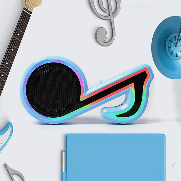 Mini Portable Music Note Shape Speaker Subwoofer Colorful Musical Note LED Lighting Sound For Creatives Gift Computer Phone Sound Equipment Bluetooth speaker (Media Player)