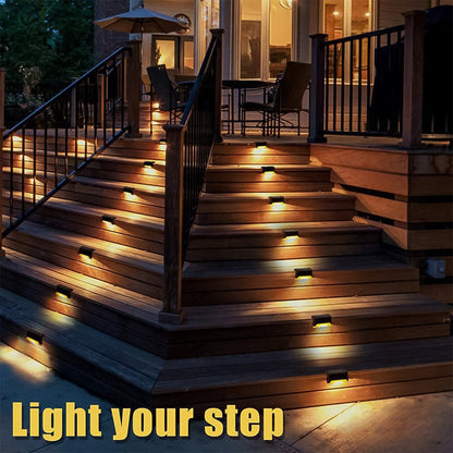 9412 Solar Decorative Lights Waterproof Durable Garden Atmosphere Lights Stair Lights Railing Lights Step Steps Lights For Outdoor Patio Courtyard Stair Step Fence Patio Stairsyard Garden Pathway ( 4 Pc Set)