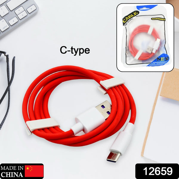 12659 Unique Type C Dash Charging Usb Data Cable  Fast Charging Cable  Data Transfer Cable For All C Type Mobile Use